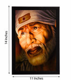 Sai Baba Satin Matt Texture UV Art Painting (Synthetic Wood, 28 x 2 x 36 cm) - Walgrow.com