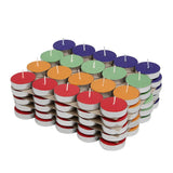 Smokeless Colored Unscented Wax Tealight Candles, Standard Burn Time 2-3 Hours (Multicoloured) - Walgrow.com