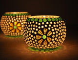 Sparkle Moroccan Mosaic Glass Votives Tealight Candle Holders For Home Décor - Walgrow.com