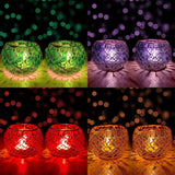 Square Design Round Moroccan Glass Tealight Candle Holder (7 Cm x 10 Cm x 10 Cm, Pack Of 2) - Walgrow.com