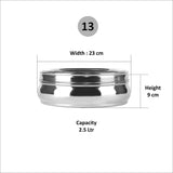 Stainless Steel Belly Shape Spices/Masala Dabba/Box with Lid, 7 Containers and Spoon ( 2.5 Ltr, Silver) - Walgrow.com
