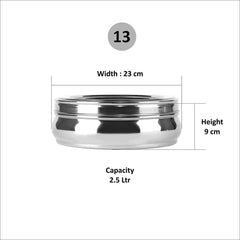 Stainless Steel Belly Shape Spices/Masala Dabba/Box with Lid, 7 Containers and Spoon ( 2.5 Ltr, Silver) - Walgrow.com