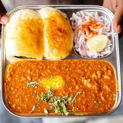 Stainless Steel Divided Partition/Compartments Lunch/Dinner Plate/Thali (29 Cm, Silver) - Walgrow.com