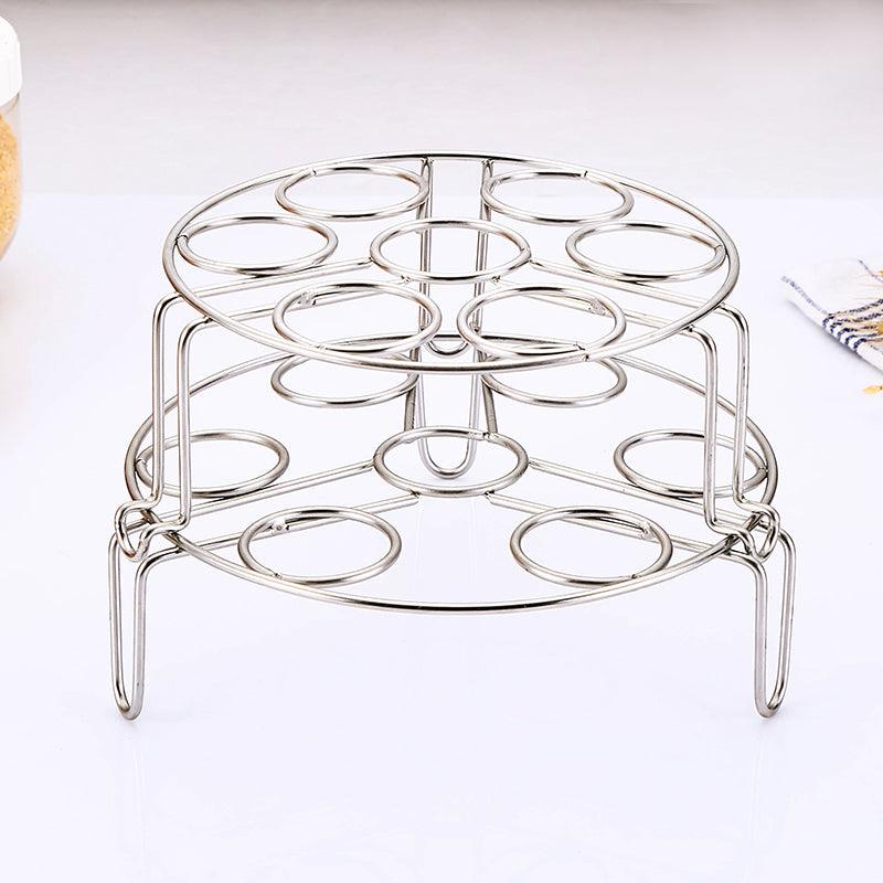 Stainless Steel Egg Steaming/Steamer Grid Racks with Stackable Bent Legs - Walgrow.com
