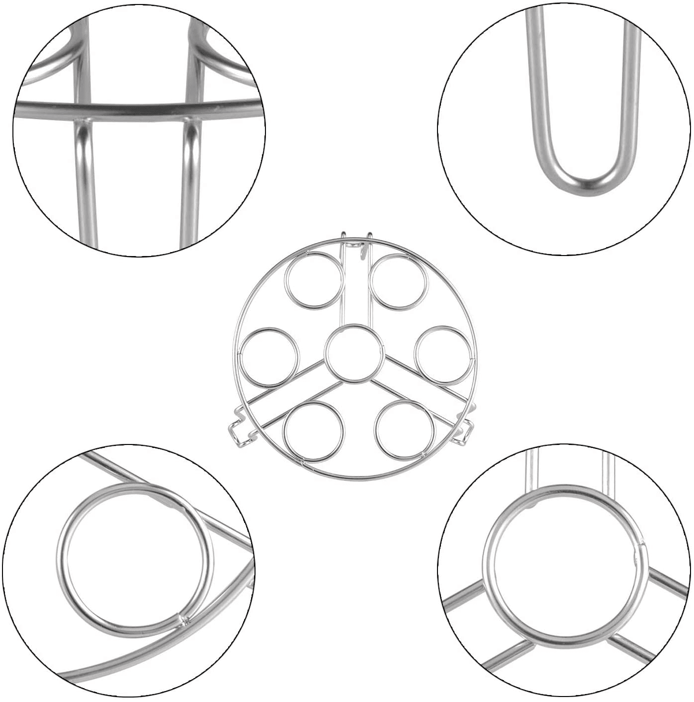 Grid Style Steam Rack Stainless Steel Egg Steaming/Steamer Grid Racks with Stackable Bent Le ...