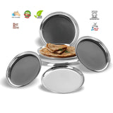 Stainless Steel Heavy Gauge Shallow Salad Plates with High Polish Mirror Finish (28 Cm, Silver) - Walgrow.com