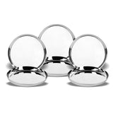 Stainless Steel Unique Heavy Gauge Dinner Plates with High Polish Mirror Finish (29.5 Cm, Silver) - Walgrow.com