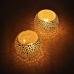 Star Moroccan Mosaic Glass Votives Tealight Candle Holders For Home Decoration - Walgrow.com
