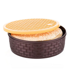 BPA Free Multipurpose Round 7 In 1 Section Plastic Spices/Masala Storage Dabba/Box (Round, Brown) - Walgrow.com