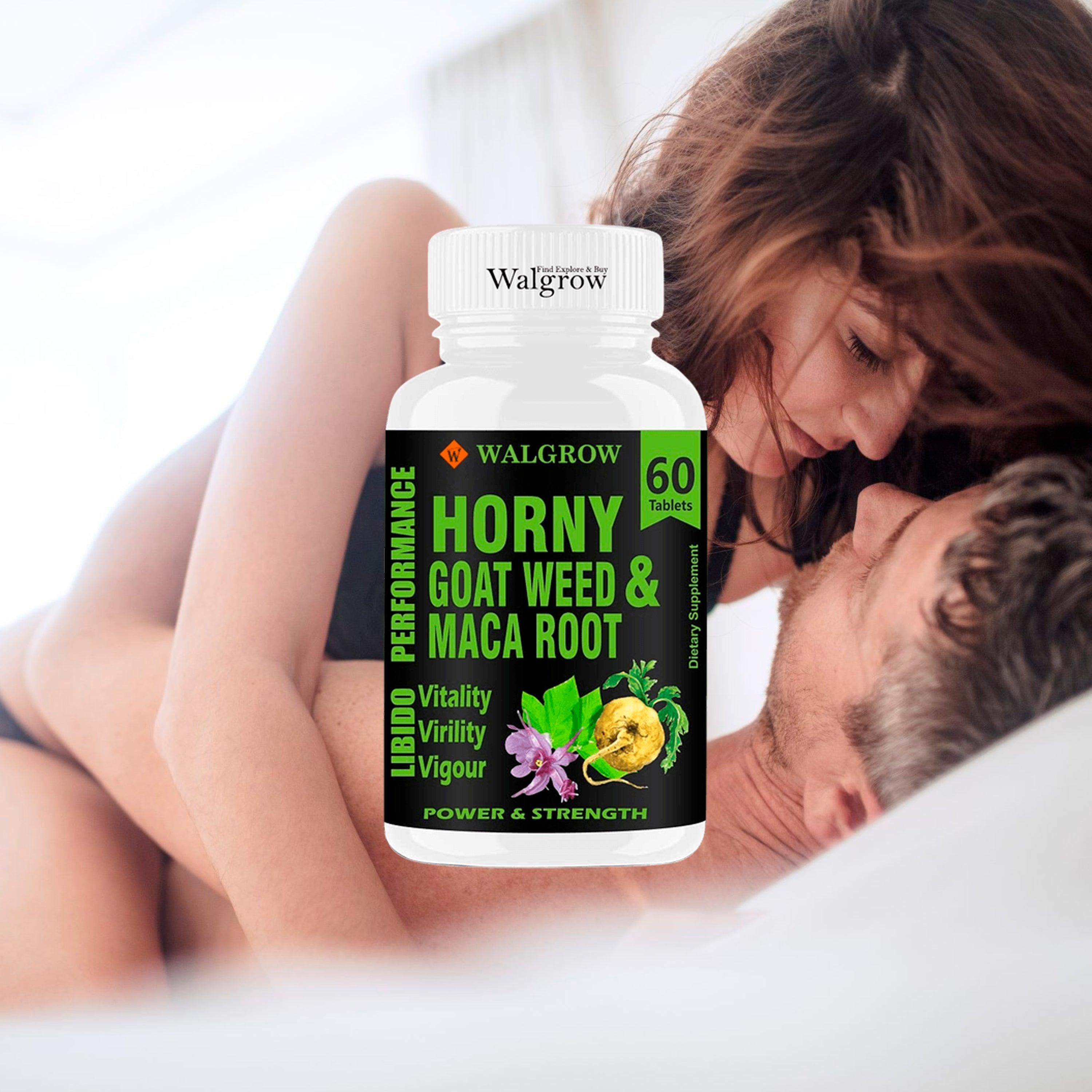Horny Goat Weed and Maca Root For Men's/Male Sexual Enhancer & Testosterone Booster (1000mg, 1 Bottle 60 Tablets) - Walgrow.com