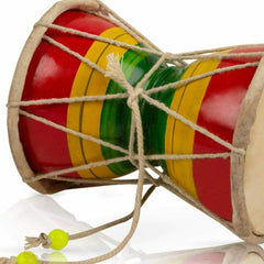 Walgrow Indian Handmade Shiv Musical Instrument Damaru/Dholak with Cotton Cords (15 Cm, Multicolor) - Walgrow.com