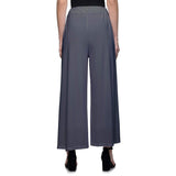 Women's Casual Wide Leg Solid Color Mid Rise Loose Fit Palazzo Pants (One Size, Grey) - Walgrow.com
