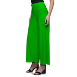 Women's Casual Wide Leg Solid Color Mid Rise Loose Fit Palazzo Pants (One Size, Light Green) - Walgrow.com