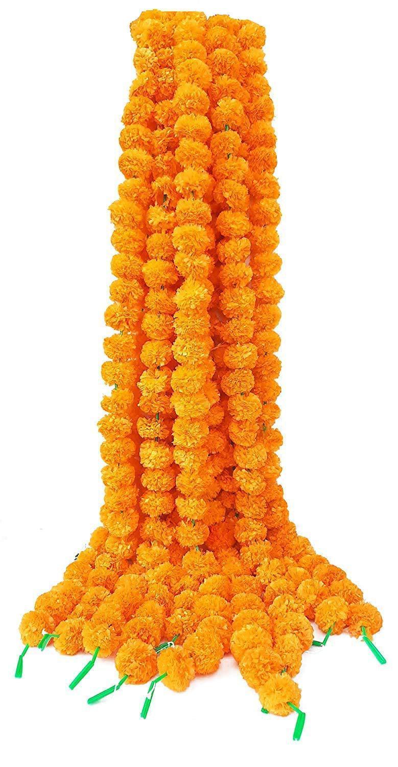 Yellow Artificial Marigold Garlands Flower For Home, Office & Festive Event Decoration - Walgrow.com