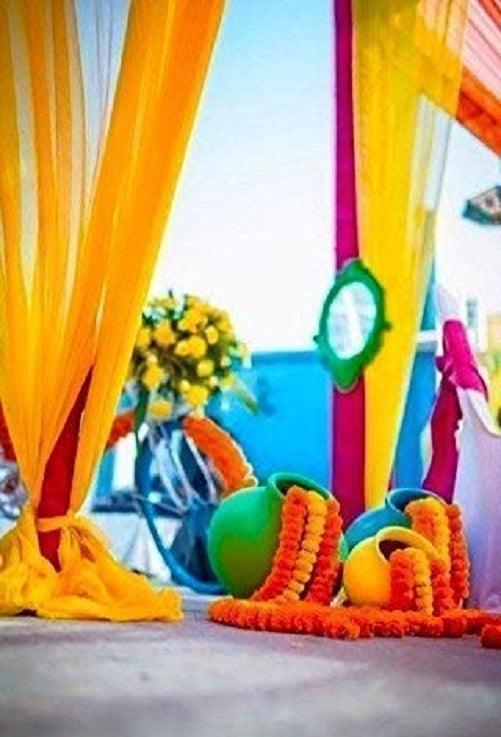 Yellow Artificial Marigold Garlands Flower For Home, Office & Festive Event Decoration - Walgrow.com