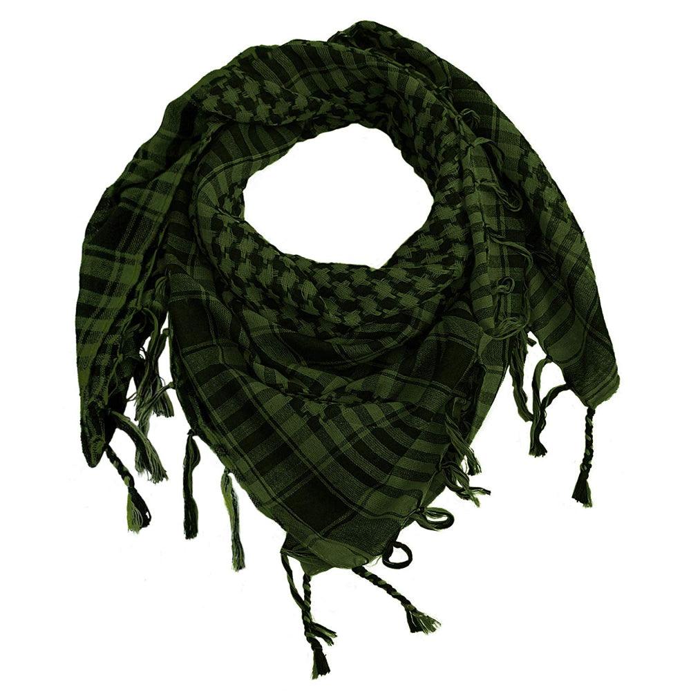 Zindwear Unisex Cotton Arab Keffiyeh Desert Shemagh Military Arafat Scarf/Scarves/Wrap (40 X 40 Inch, Military Green) - Walgrow.com