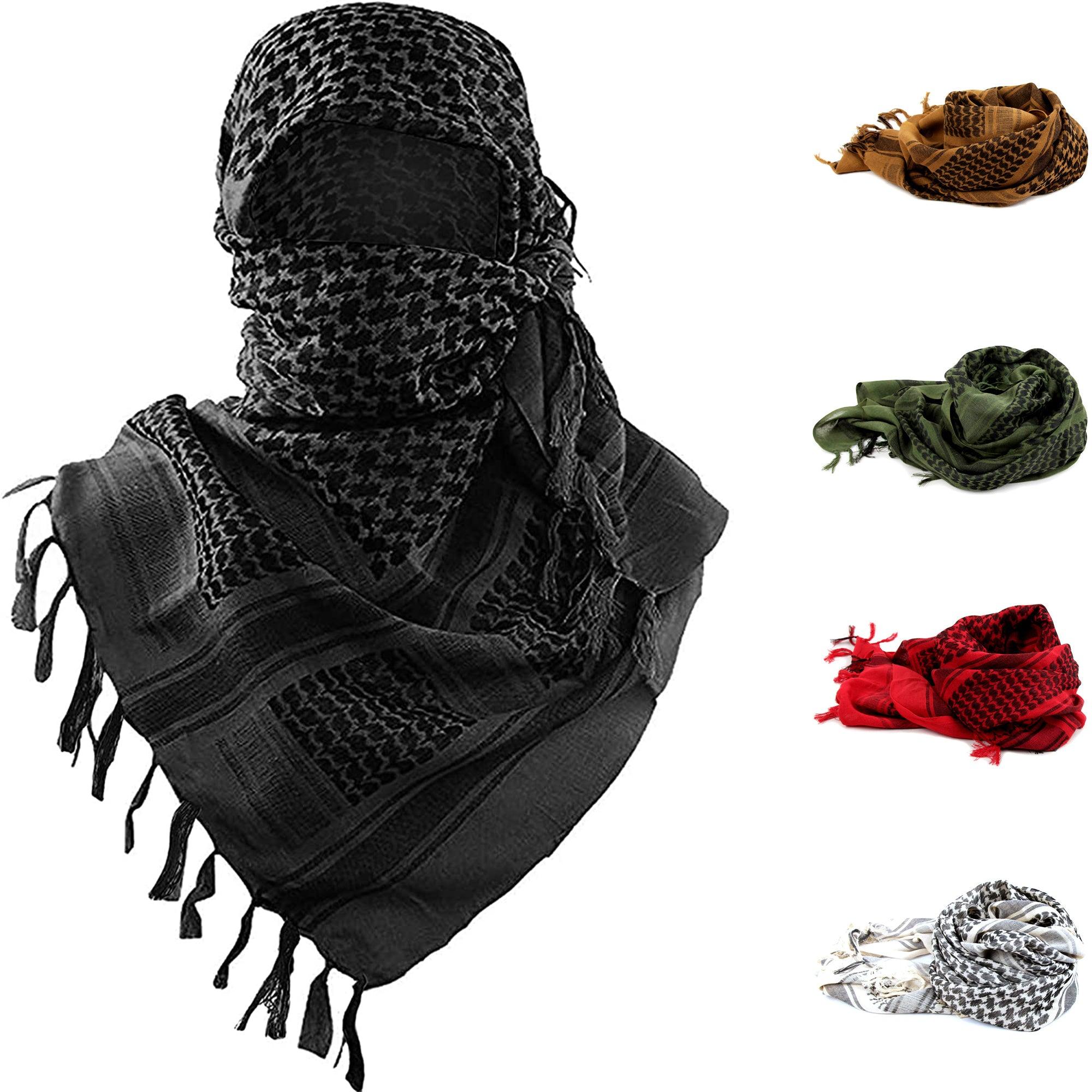 Zindwear Unisex Cotton Army Arab Keffiyeh Desert Shemagh Military Arafat Scarf/Scarves/Wrap (43" x 43") - Walgrow.com