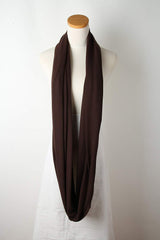 Zindwear Women's Cotton Hosiery Infinity Around Loop Convertible Scarves/Wraps (One Size, Chocolate Brown) - Walgrow.com