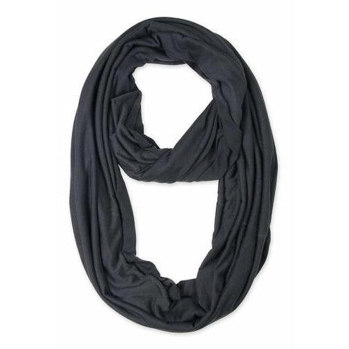 Zindwear Women's Cotton Hosiery Infinity Around Loop Convertible Scarves/Wraps (One Size, Dark Grey) - Walgrow.com