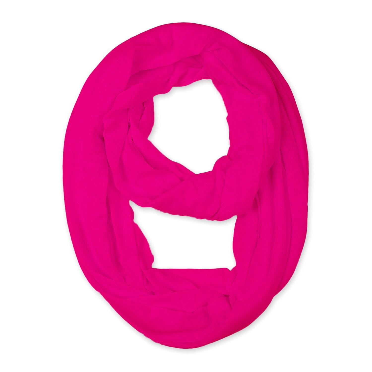 Zindwear Women's Cotton Hosiery Infinity Around Loop Convertible Scarves/Wraps (One Size, Hot Pink) - Walgrow.com