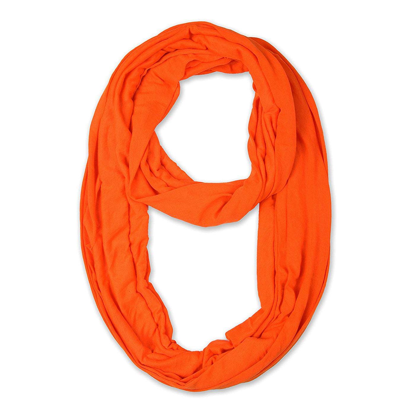 Zindwear Women's Cotton Hosiery Infinity Around Loop Convertible Scarves/Wraps (One Size, Orange) - Walgrow.com