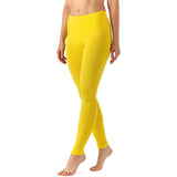 Zindwear Women's Cotton Soft Plain Summer Stretchy Ankle Length Leggings (One Size, Light Yellow) - Walgrow.com