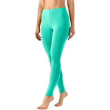 Zindwear Women's Cotton Soft Plain Summer Stretchy Ankle Length Leggings (One Size, Sea Green) - Walgrow.com