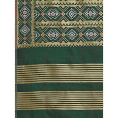 Zindwear Women's Floral Design Woven Silk Blend Dupatta/Chunni/Scarf (Green and Red) - Walgrow.com